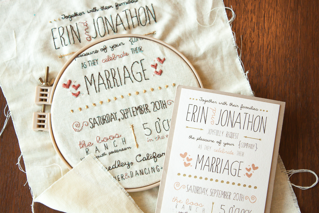 Embroidered Wedding Invite Tutorial – Ginger Peach Studio